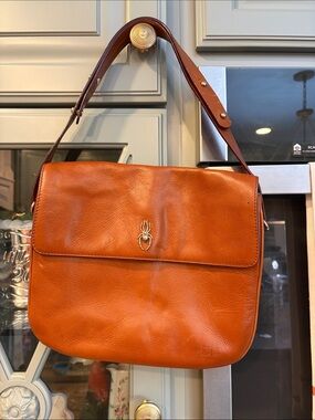 Trevero Chestnut Brown Leather Purse with Spider Embellishment
